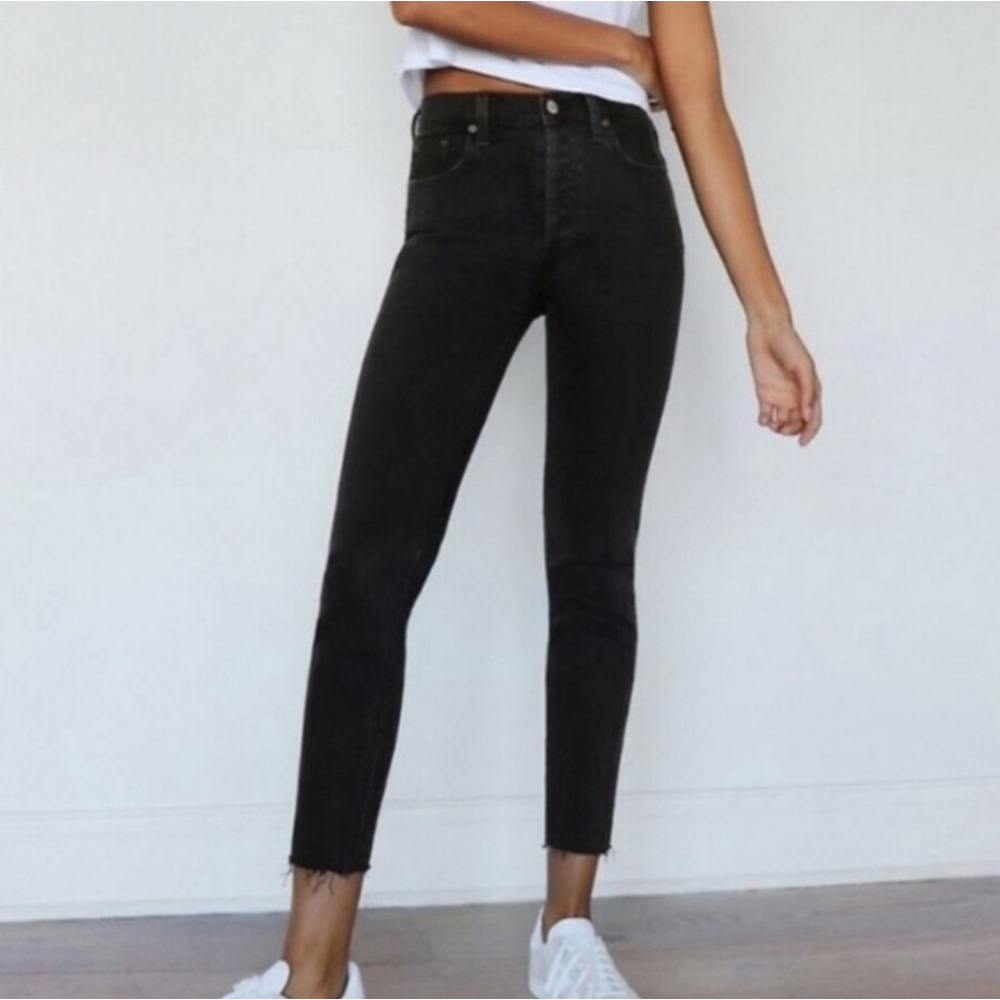 ARITZIA FORJM The Yoko High Rise Slim BLACK JEANS 30 X 28